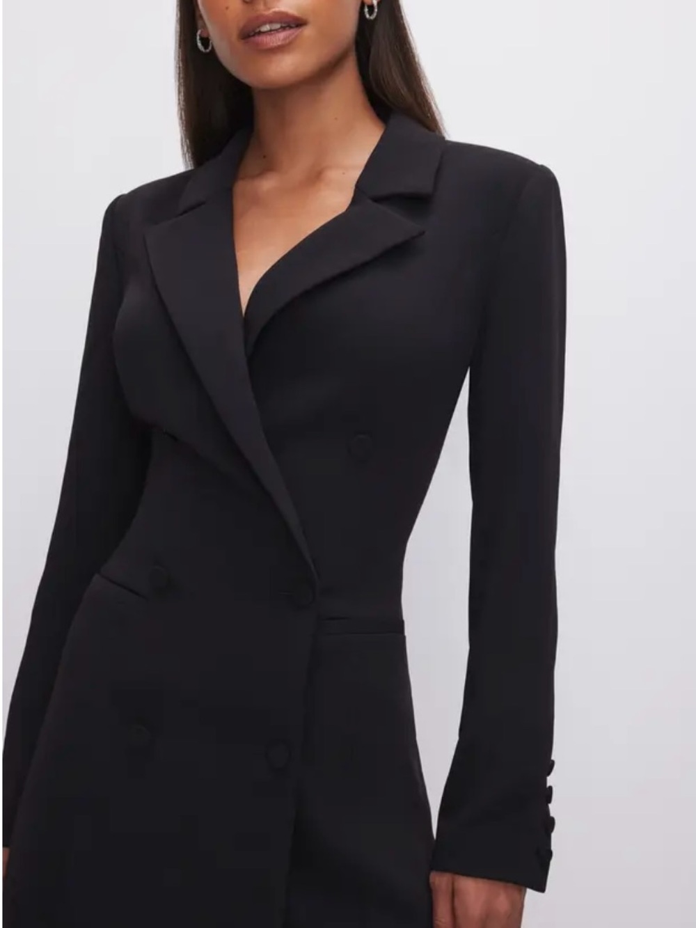 Good American Luxe Suiting Exec Long Sleeve Blazer Minidress L